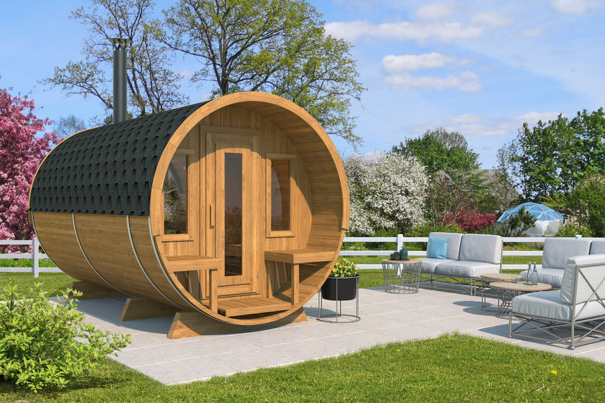 8-Person Outdoor Barrel Sauna